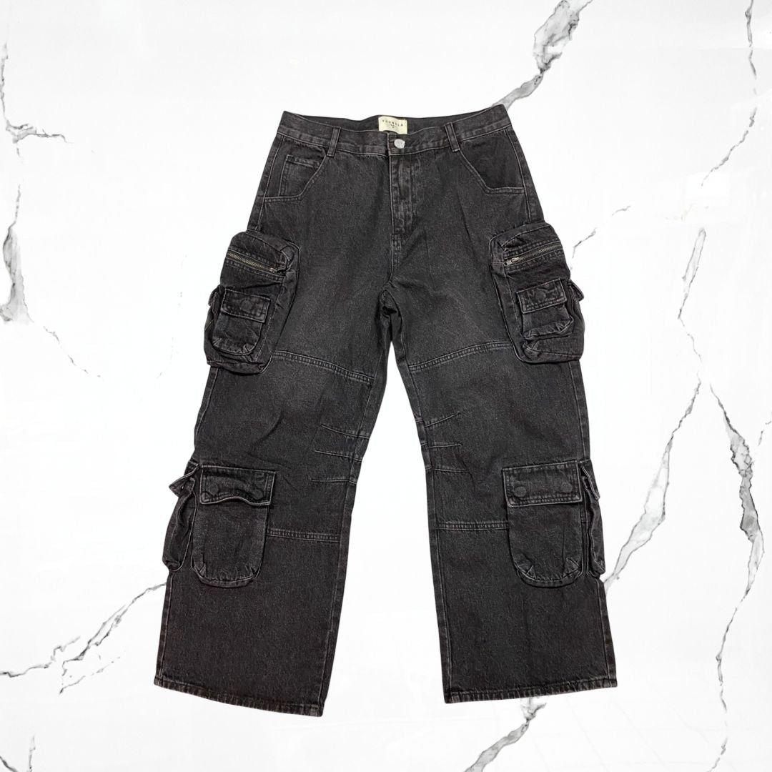 YoungLA Stacked Black Wash Jeans - Urban Utility