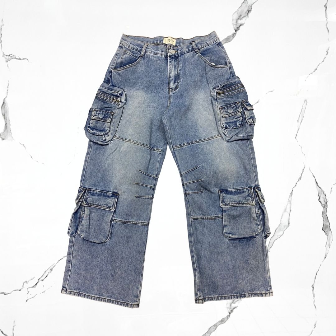 YoungLA Stacked Blue Wash Jeans - Urban Utility