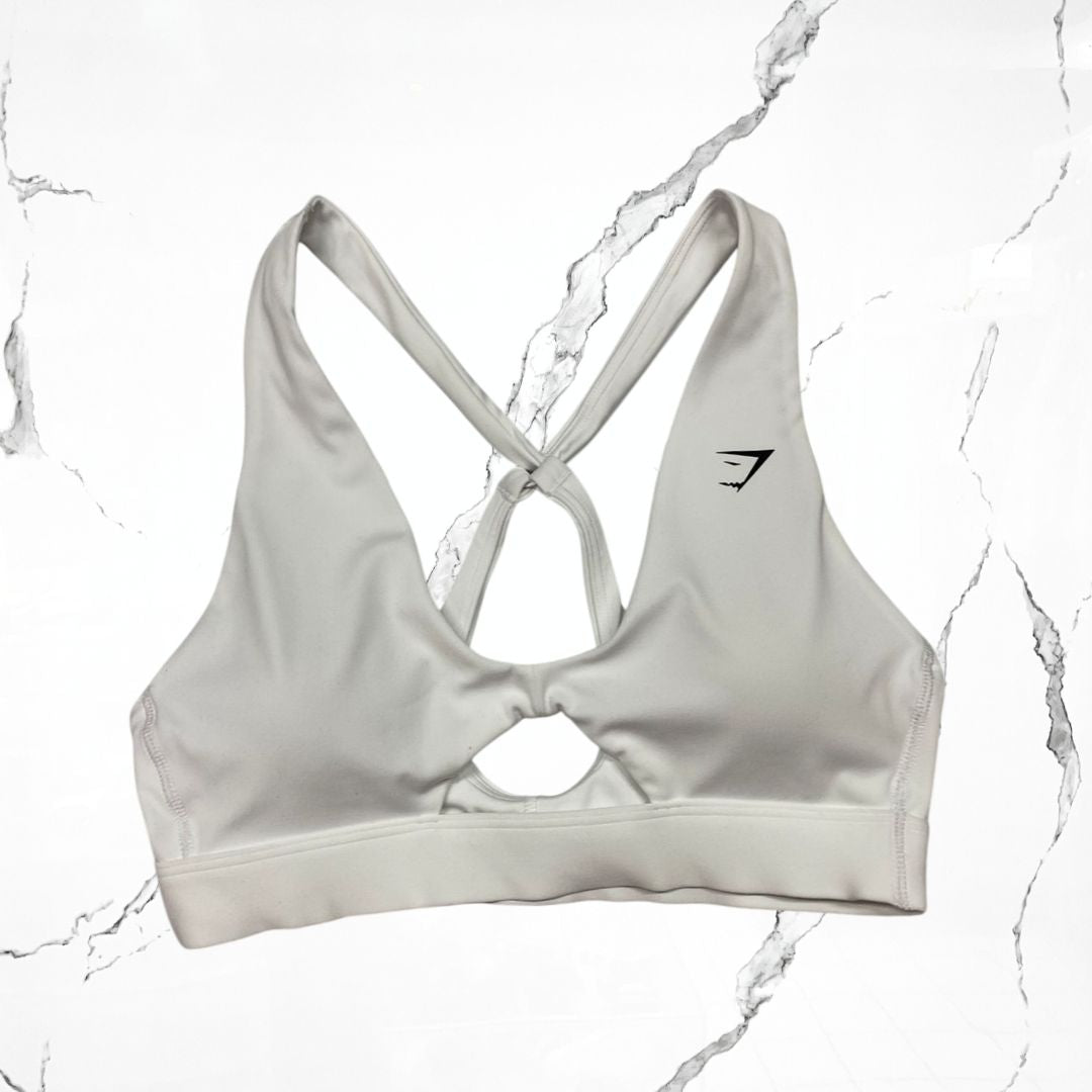 Gymshark Peek A Boo White Sports Bra - Urban Utility
