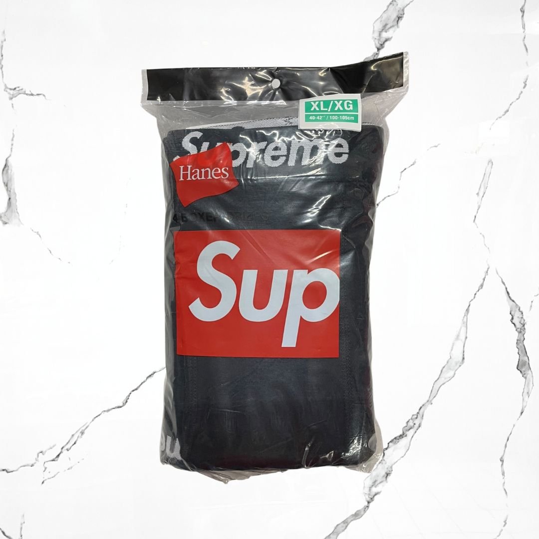 Supreme x Hanes Black Boxers (Set of 4) - Urban Utility