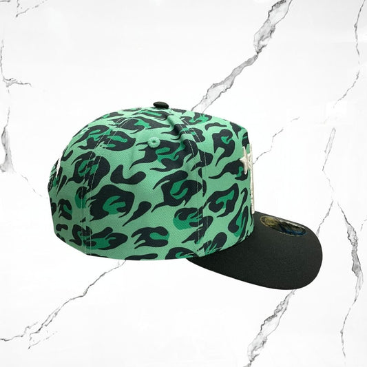 Hellstar Cheetah Print Fitted Hat Green Cap - Urban Utility