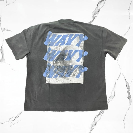 All Saints Wavy SS Crew Washed Black T-shirt - Urban Utility