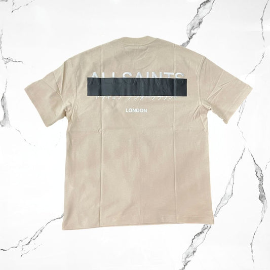 All Saints Redact SS Crew Dusty Light Brown T-shirt - Urban Utility