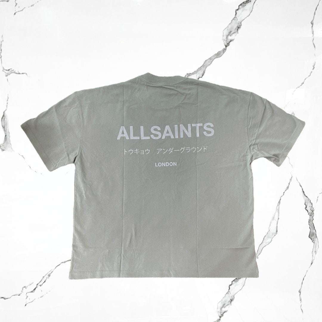 All Saints Underground SS Crew Metallic Grey T-shirt - Urban Utility