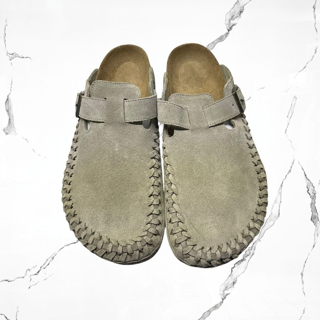 Birkenstock Boston Braided Suede Kith Taupe - Urban Utility