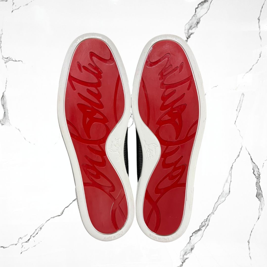 Christian Louboutin Lou Orlato Flat Black White Grey (De Uso) - Urban Utility