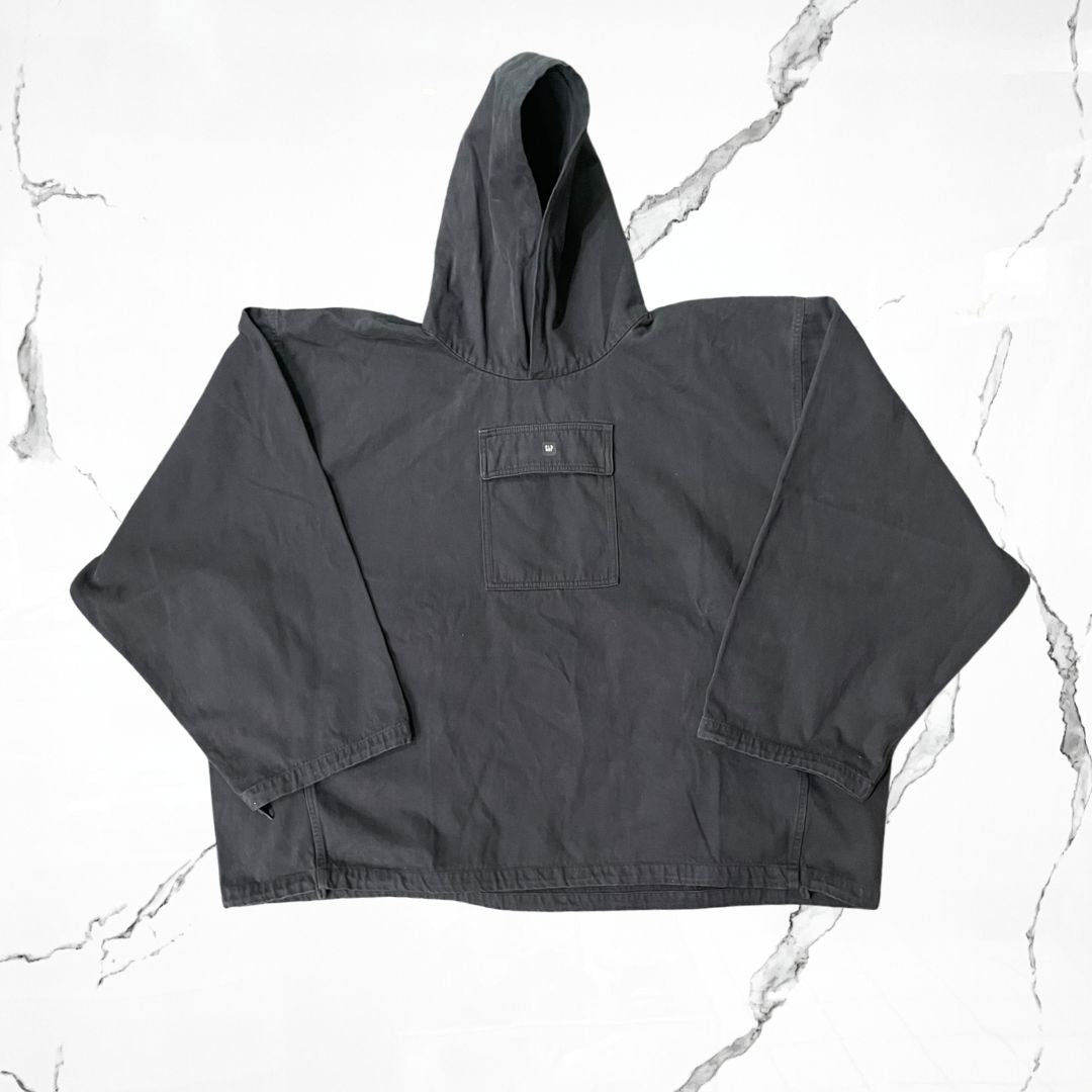 Yeezy Gap Sateen Anorak Washed Black Hoodie - Urban Utility