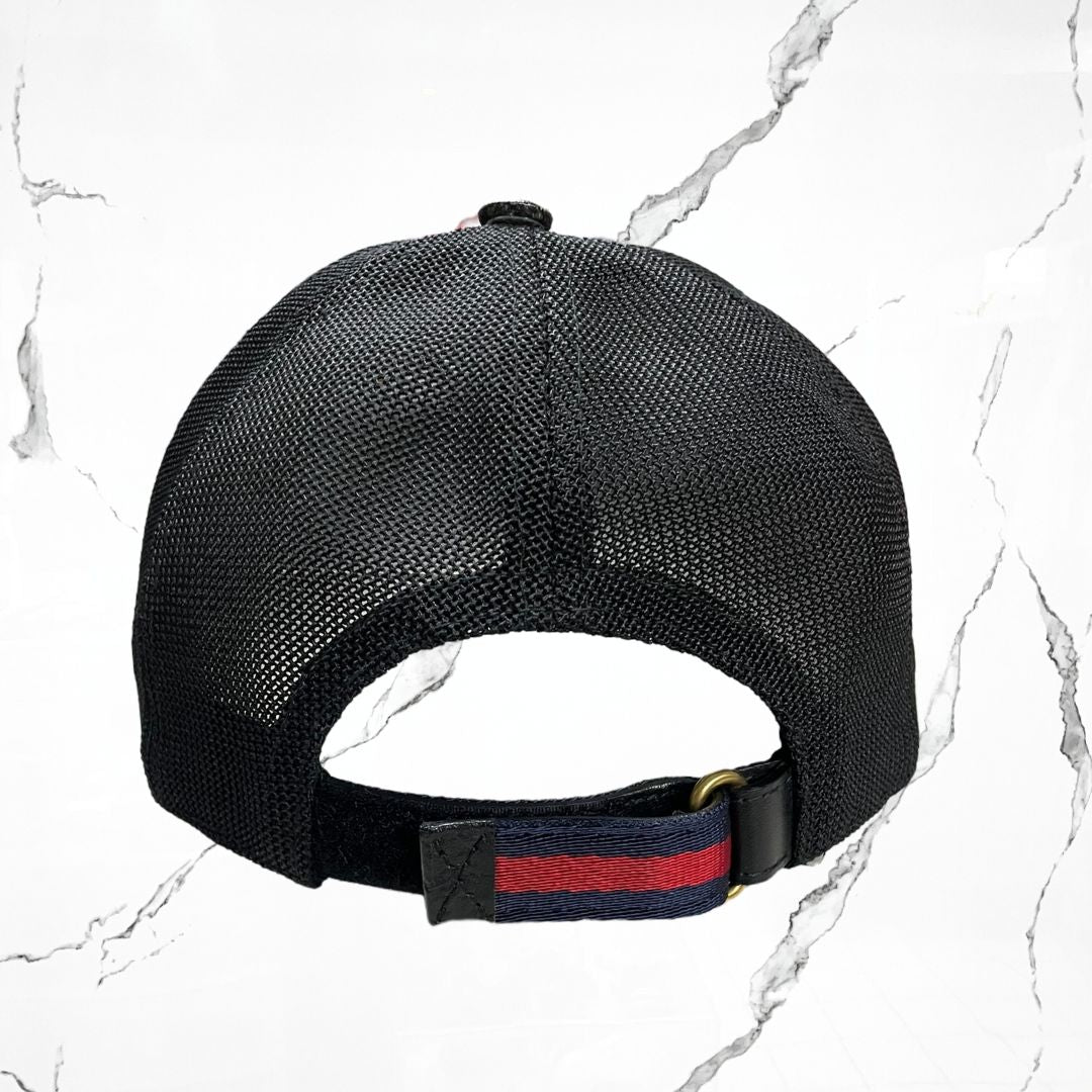 Gucci Kingsnake Print GG Supreme Baseball Black Grey