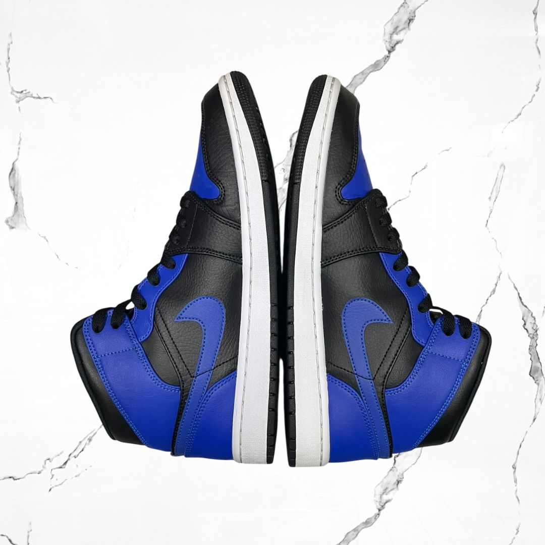 Jordan 1 Mid Hyper Royal Tumbled Leather (De Uso) - Urban Utility