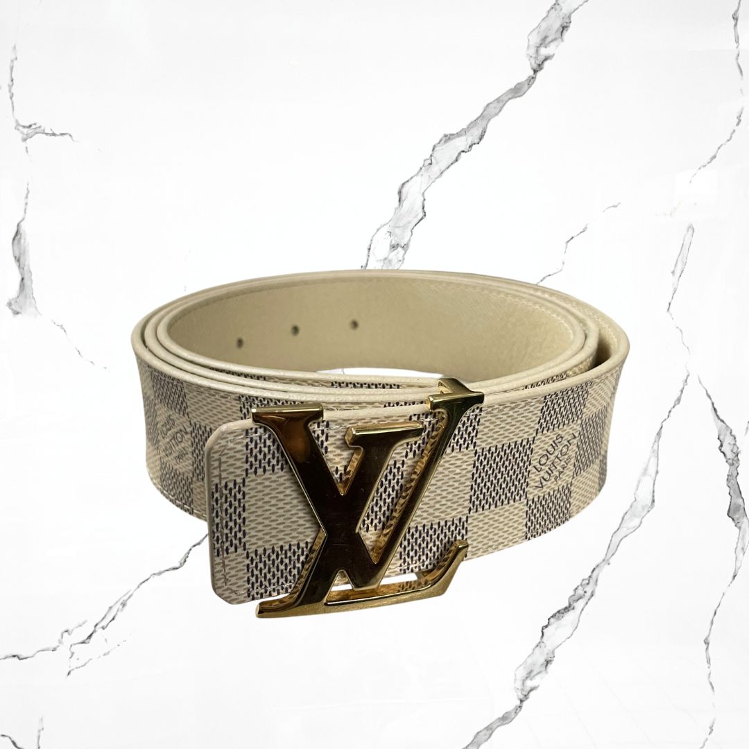 Louis Vuitton Initiales Damier Azur Blue White Belt