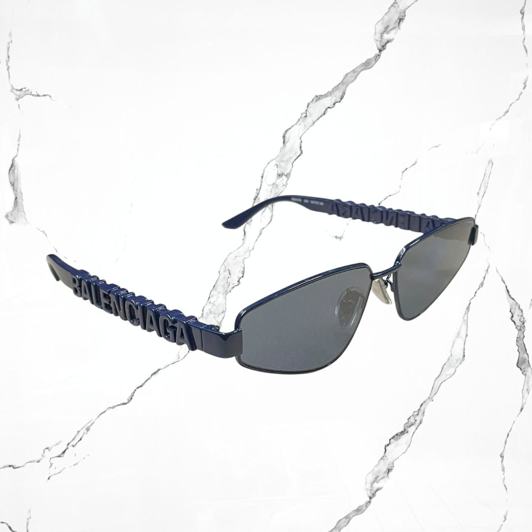 Balenciaga Cat Eye-Frame Metal Blue Sunglasses