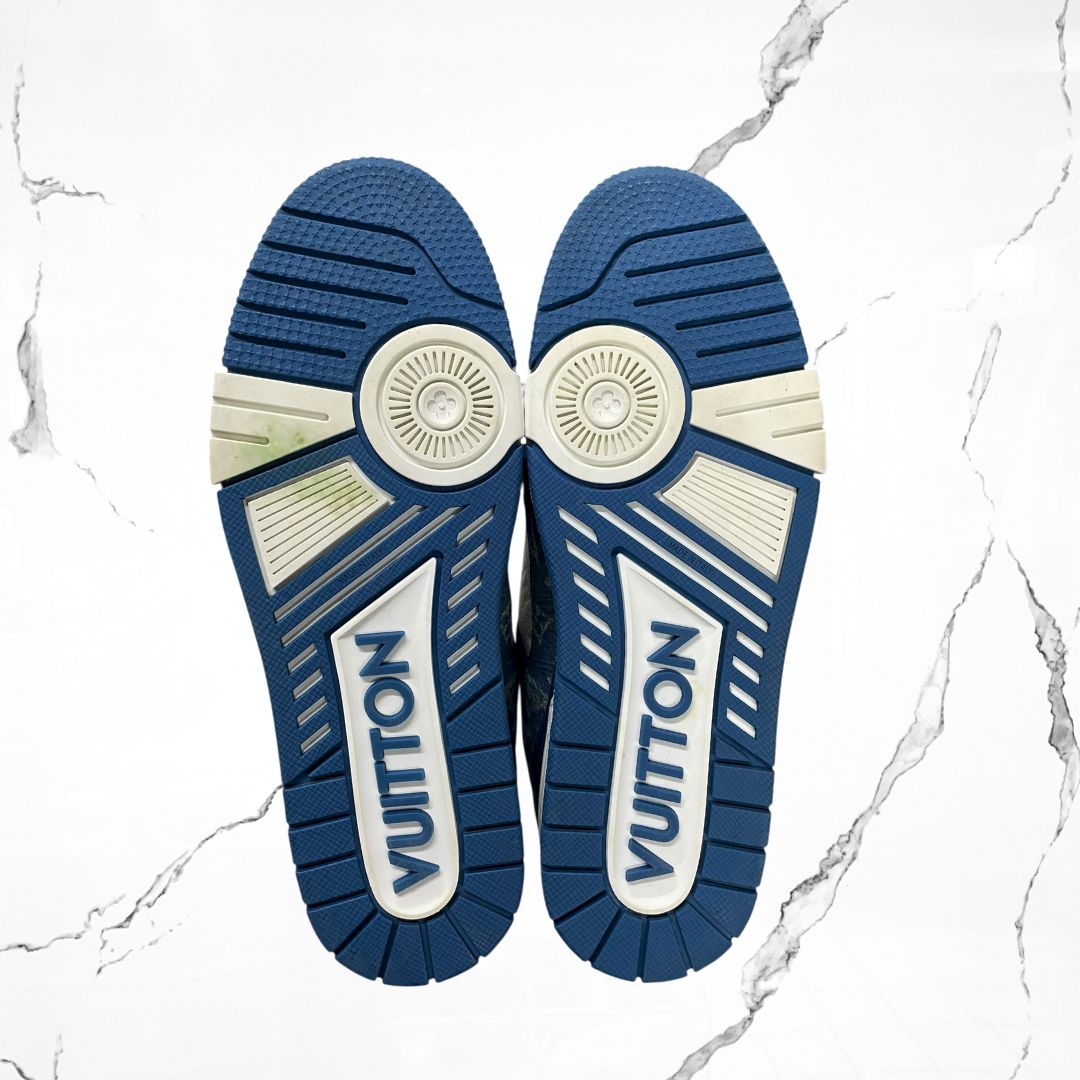 Louis Vuitton Trainer White Blue Denim (De Uso) - Urban Utility