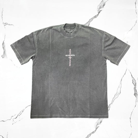 All Saints Knox SS Crew Washed Black T-shirt - Urban Utility
