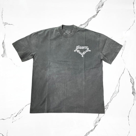 All Saints Drip SS Crew Washed Black T-shirt - Urban Utility