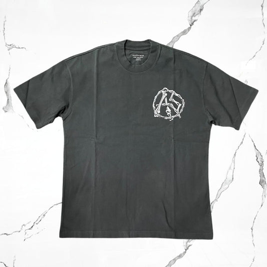 All Saints Anatomica SS Crew Washed Black T-shirt - Urban Utility