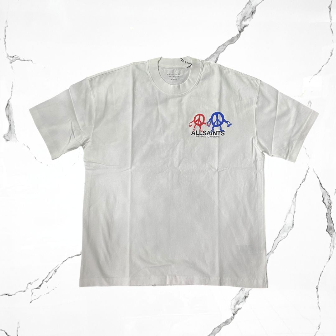 All Saints Bedfellow SS Crew Optic White T-shirt - Urban Utility