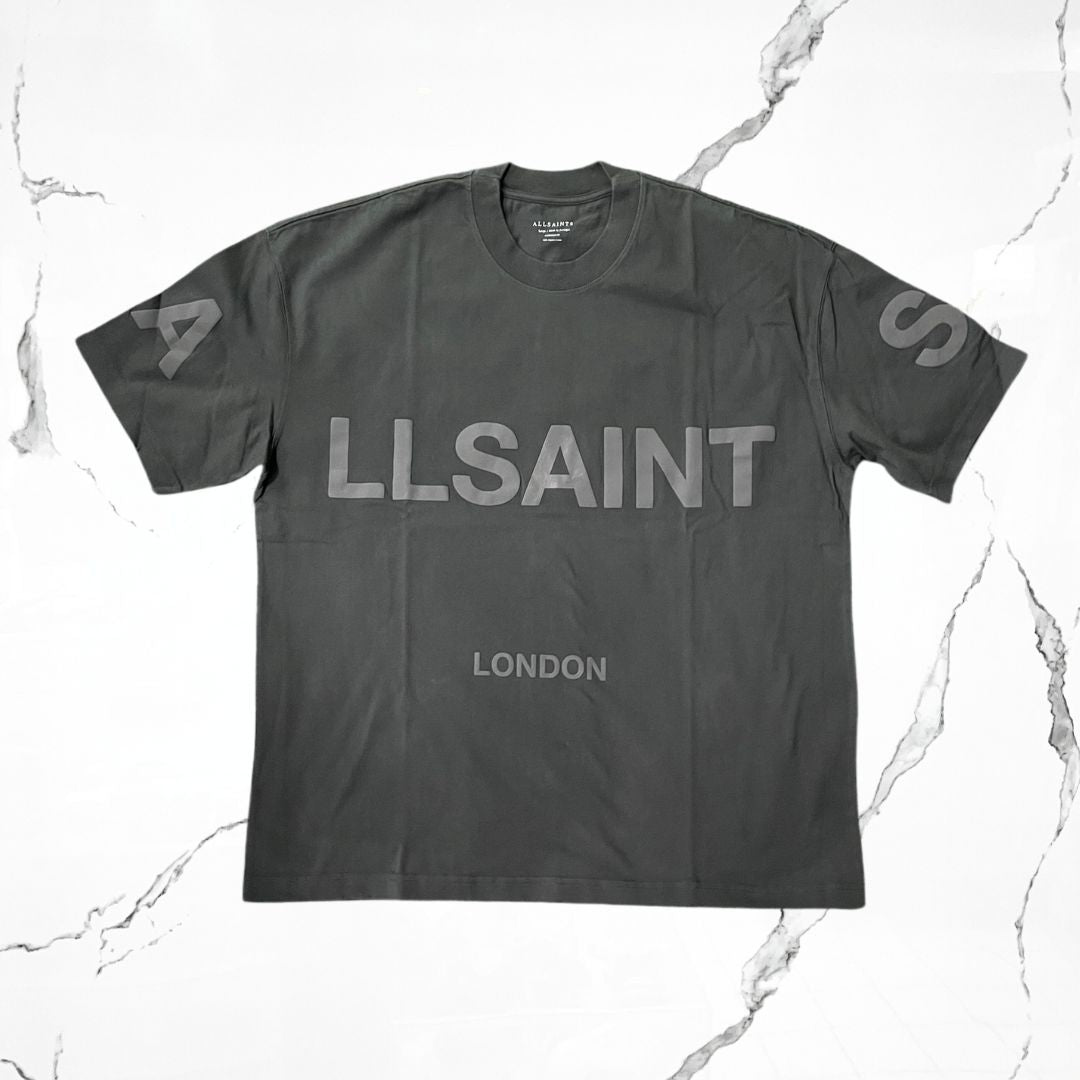 All Saints Biggy SS Crew Jet Black T-shirt - Urban Utility
