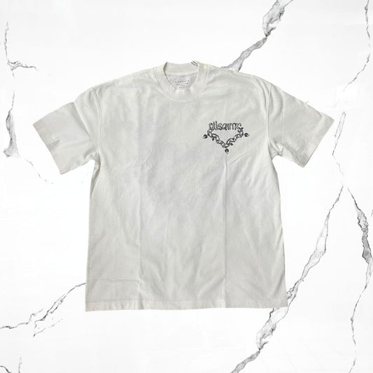 All Saints Drip SS Crew Chalk White T-shirt - Urban Utility