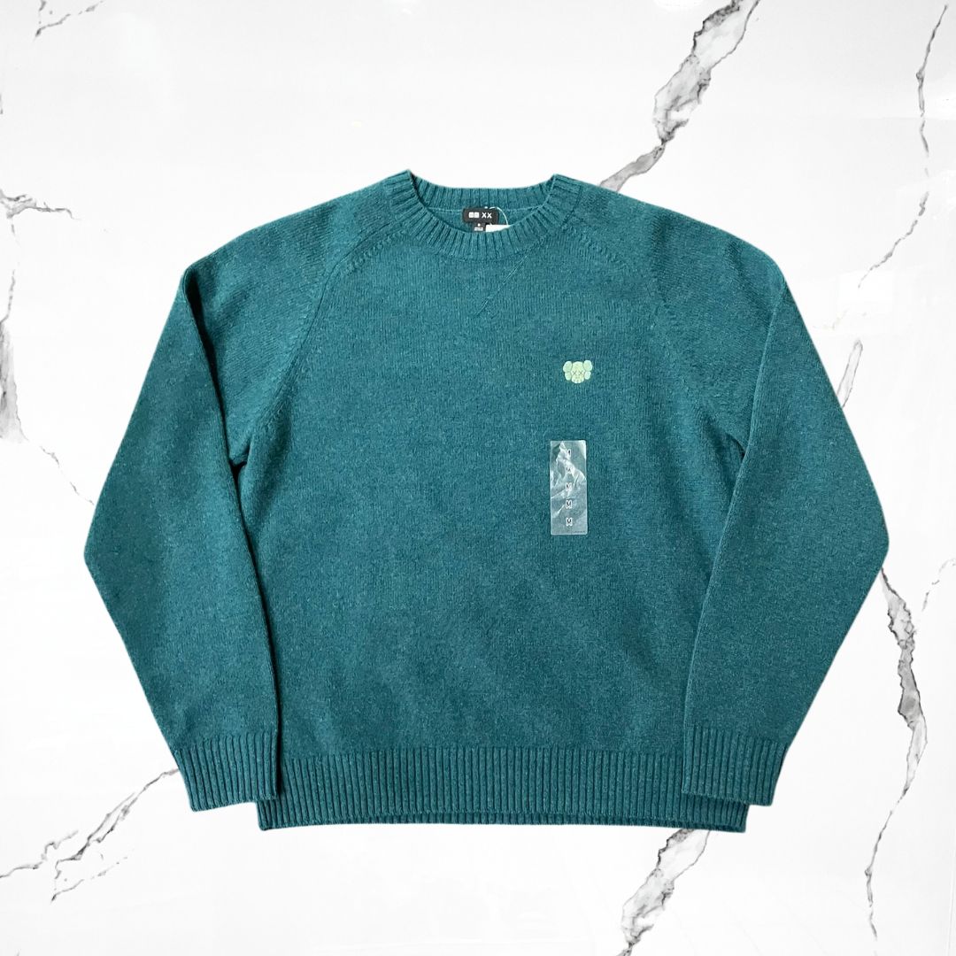 Uniqlo x KAWS Lambswool Crewneck Green Sweater - Urban Utility