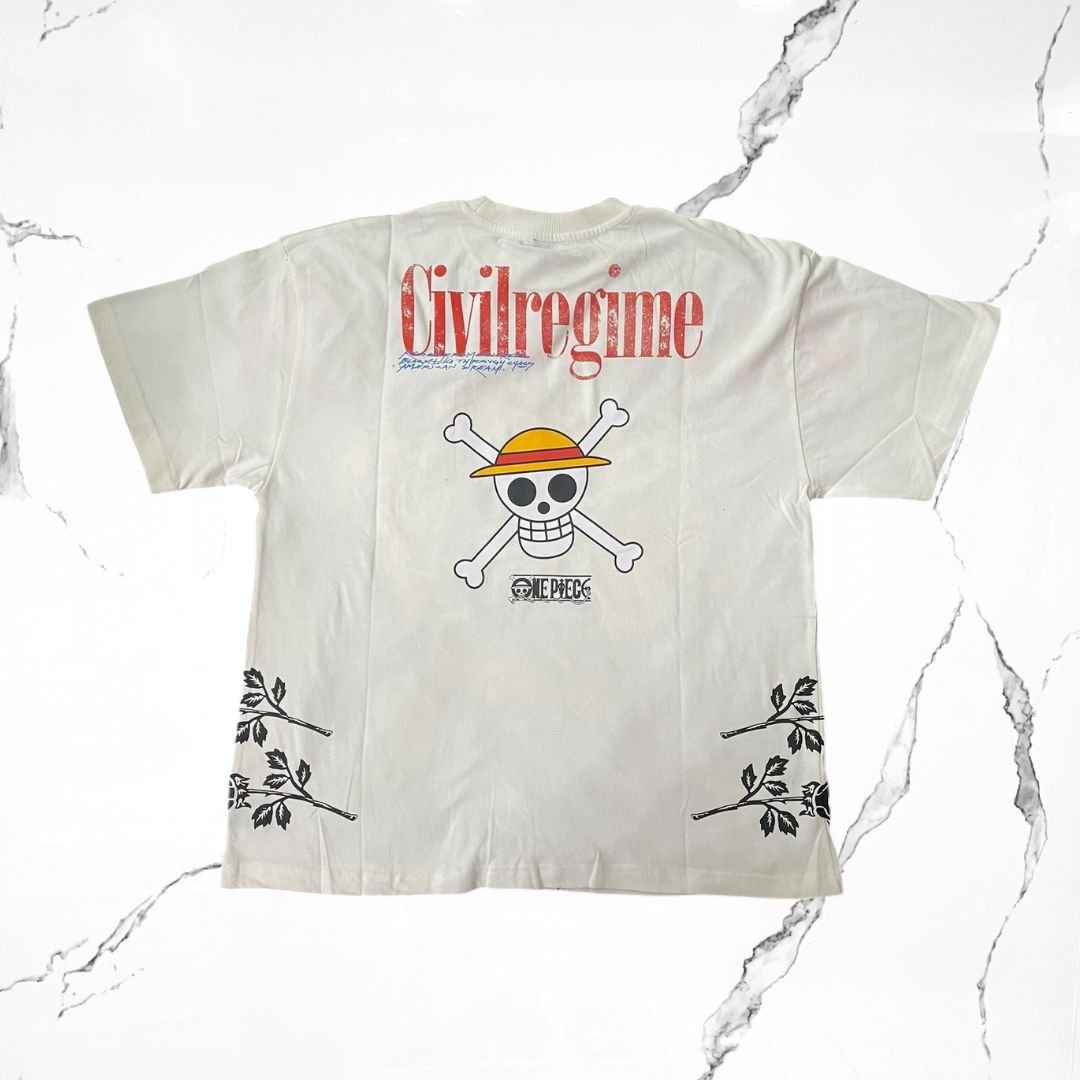 Civilregime x One Piece Luffy White T-shirt - Urban Utility