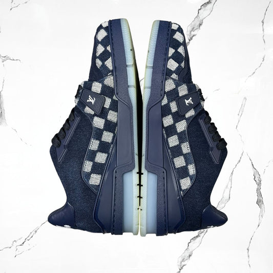 Louis Vuitton Trainer Denim Damier Navy ( De Uso) - Urban Utility
