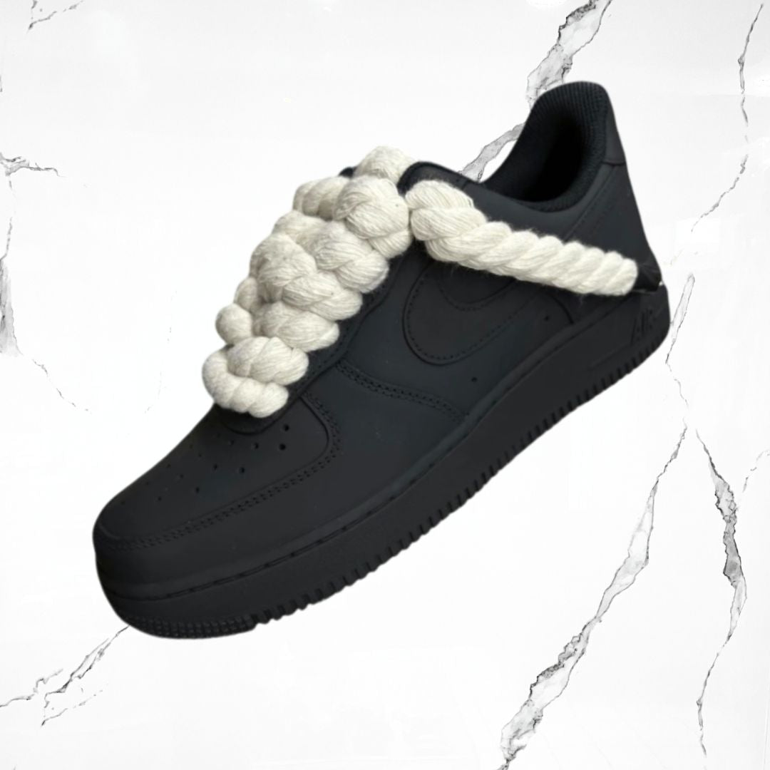 Air Force 1 Rope Matte Black Beige (Custom) - Urban Utility