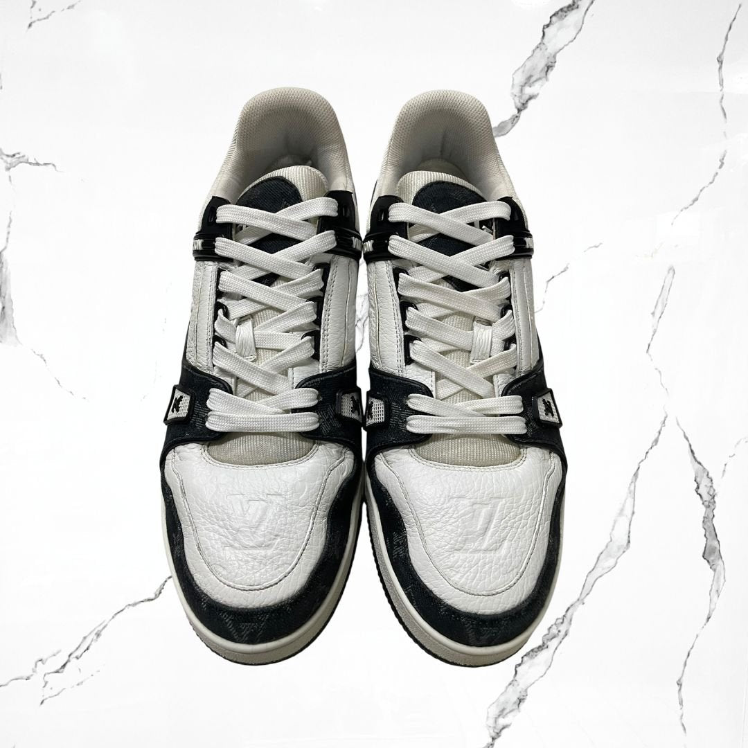 Louis Vuitton Trainer White Black Denim (De Uso) - Urban Utility