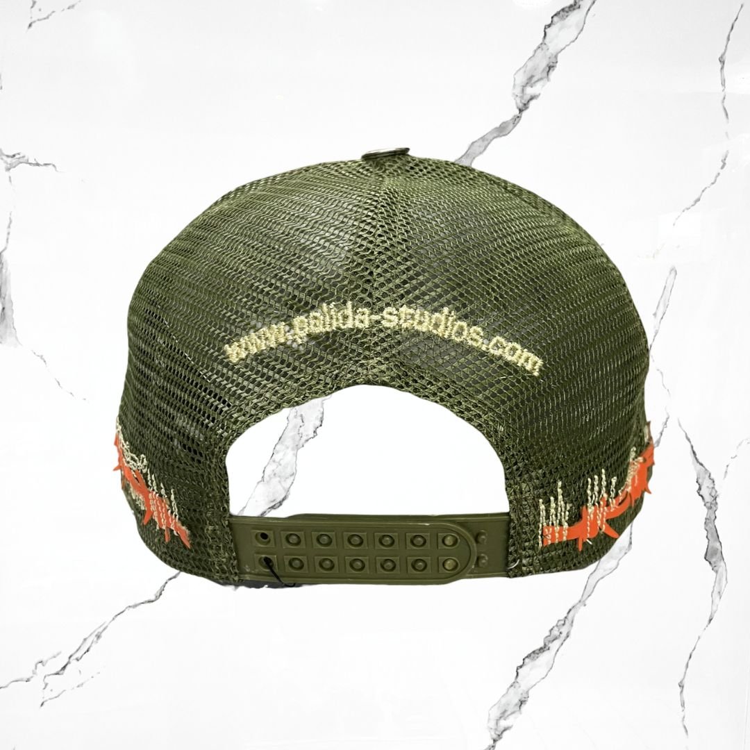 Palida Trucker Hat Parche Orange Green Olivo Cap - Urban Utility