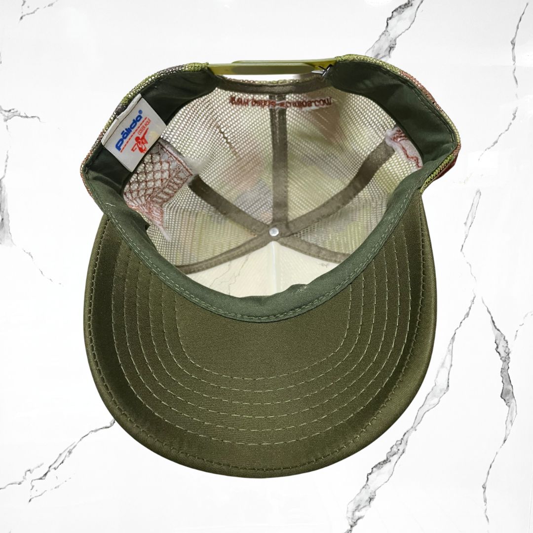Palida Trucker Hat Box Logo Beige Camo Olivo Cap - Urban Utility