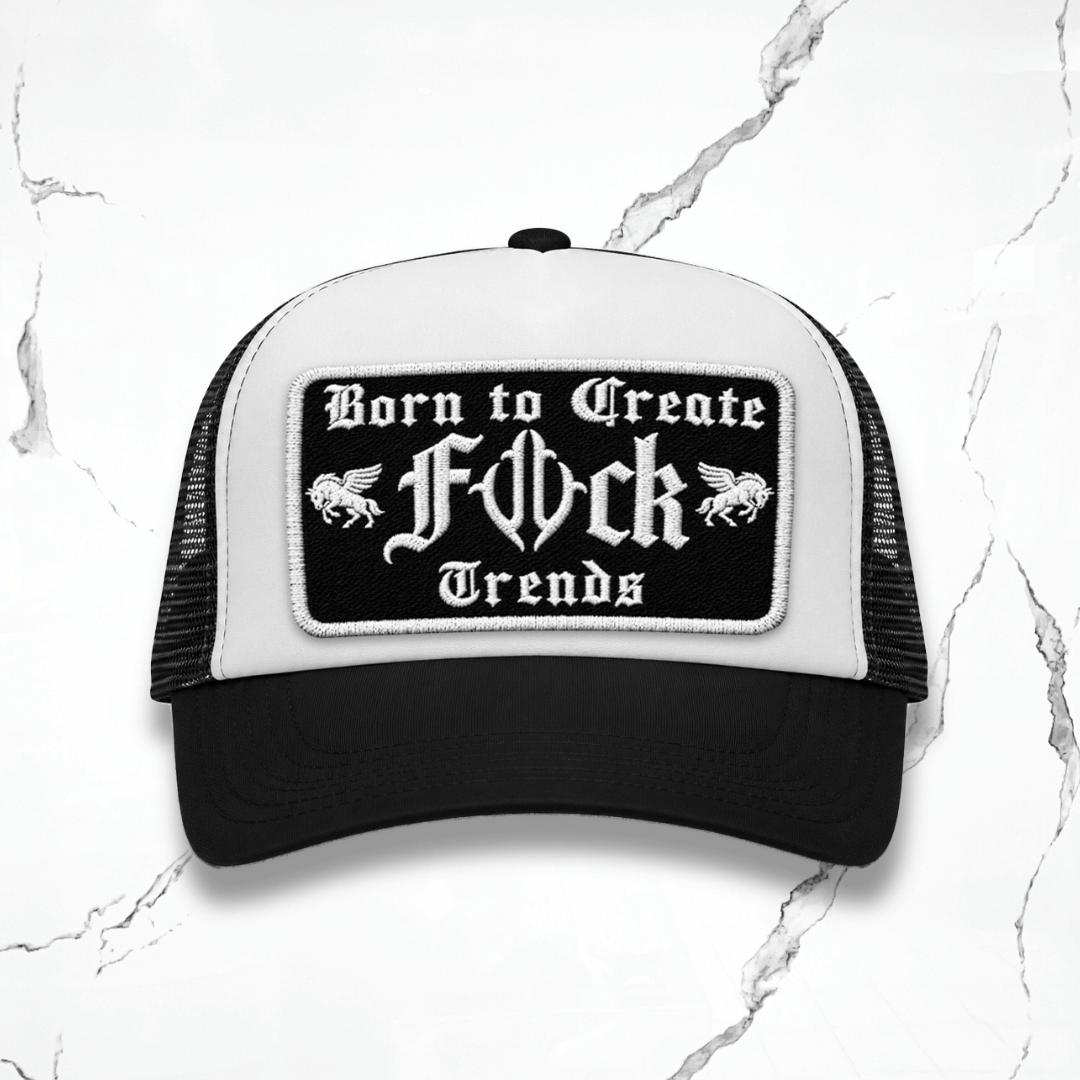 Utility Fck Trends White Black Snapback Trucker Cap