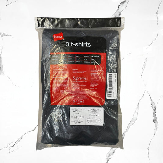 Supreme x Hanes Tagless Black T-shirt - Urban Utility