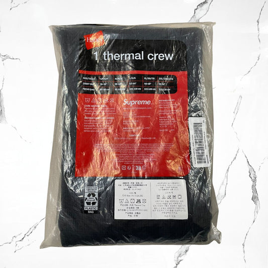 Supreme x Hanes Thermal Crew Black Long sleeve - Urban Utility