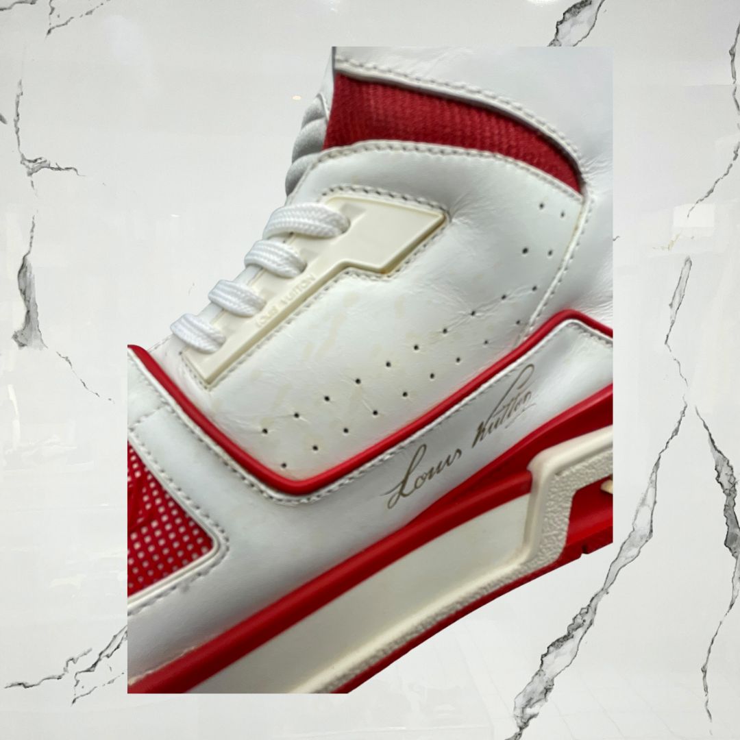 Louis Vuitton Trainer Mid White Red (De Uso) - Urban Utility