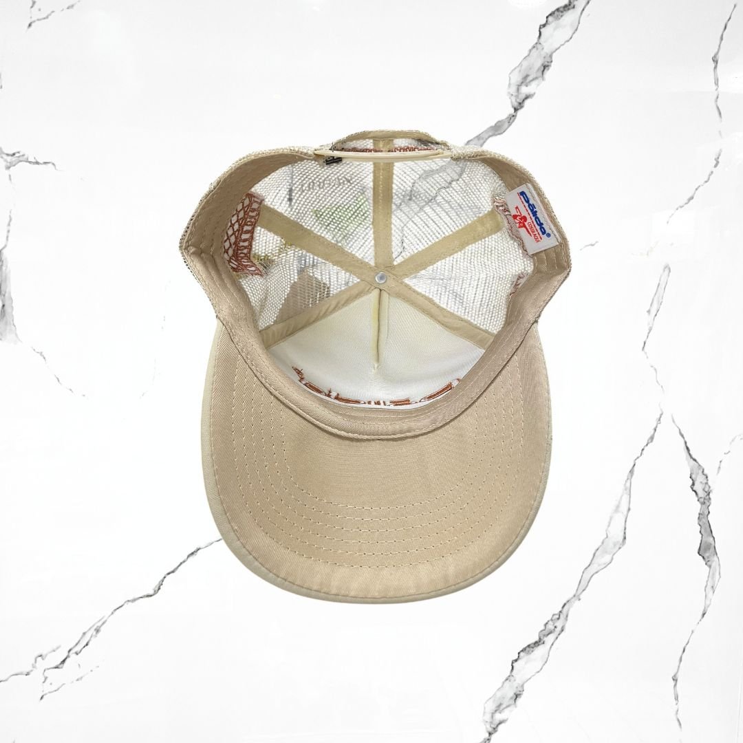 Palida Trucker Hat Box Logo Beige Orange Cap - Urban Utility