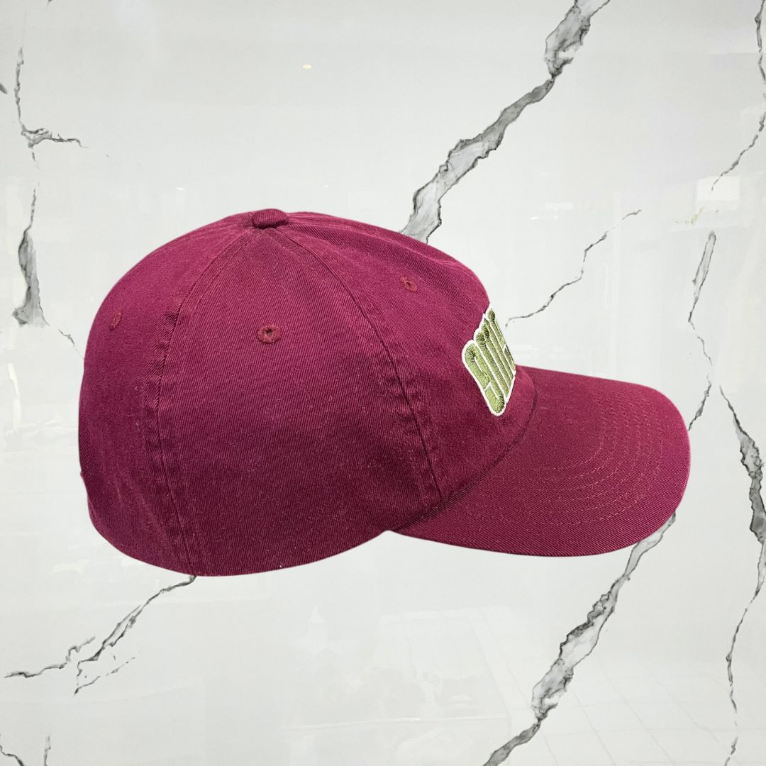 Supreme Reverse Logo 6 Panel Burgundy Cap - Urban Utility