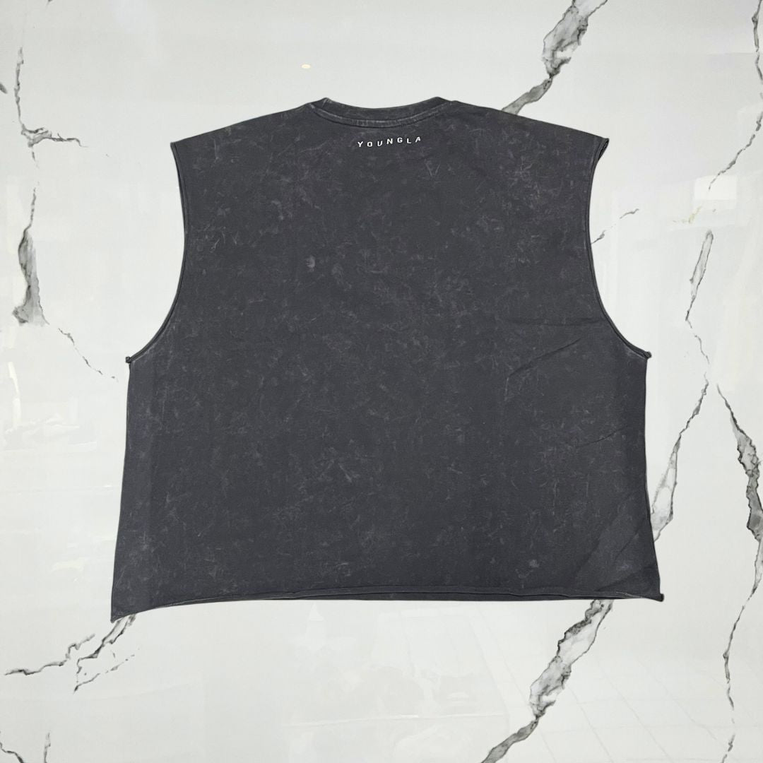 YoungLA Essential Cut-Offs Grey Wash Tank Top