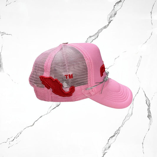 Pálida Trucker Hat Box Logo Pink Red Cap - Urban Utility