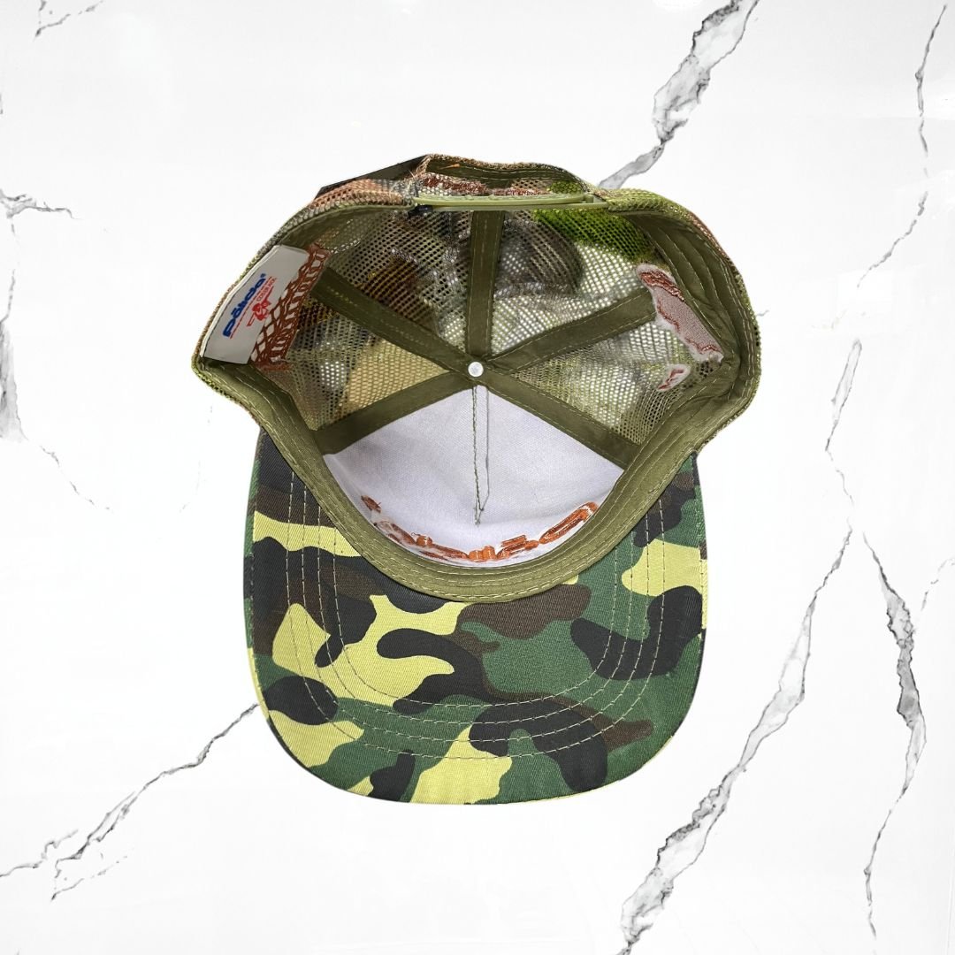 Palida Trucker Hat Box Logo Beige Camo Verde Bandera Cap - Urban Utility