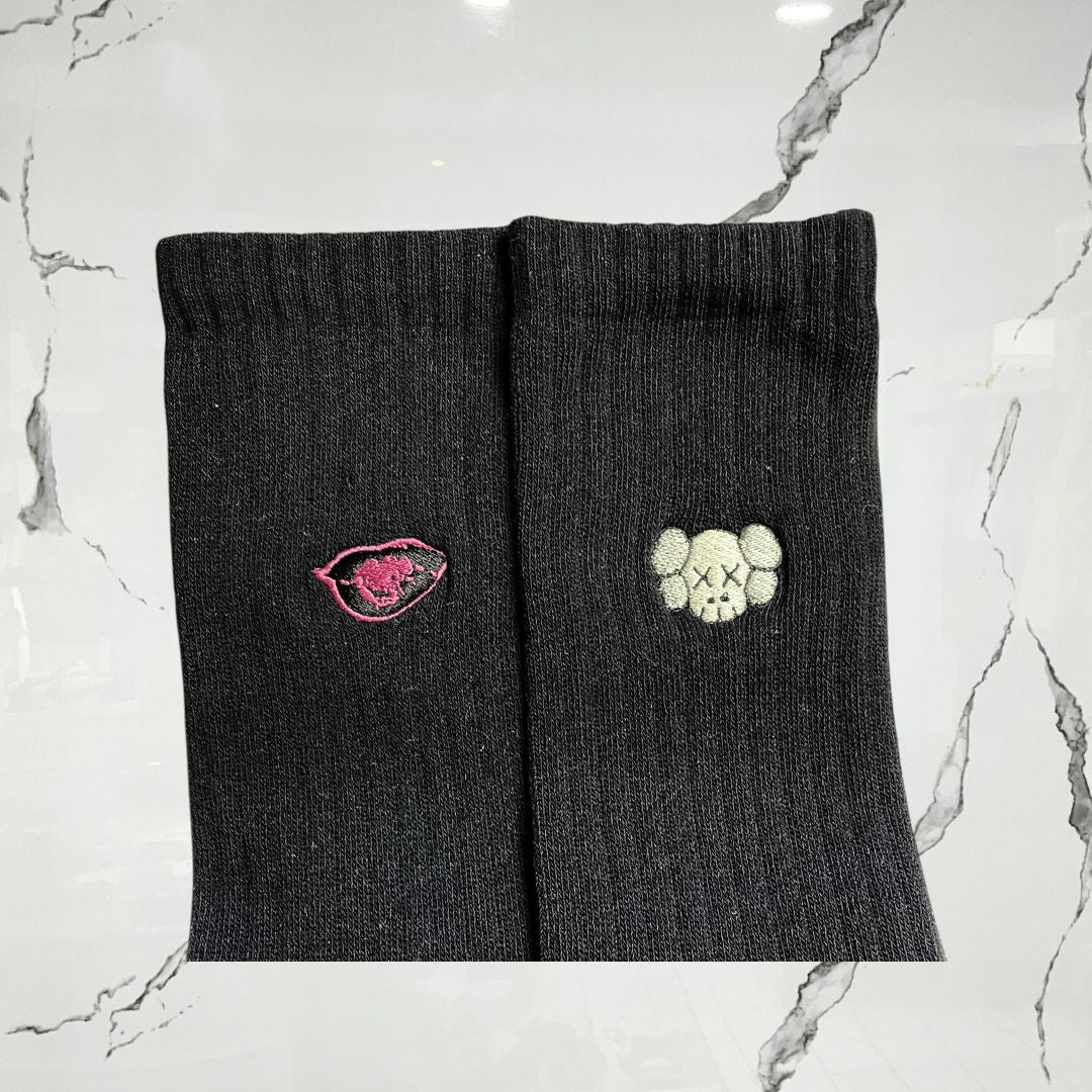 Kaws x Warhol Lips Black Socks
