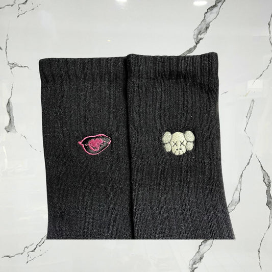 Kaws x Warhol Lips Black Socks - Urban Utility