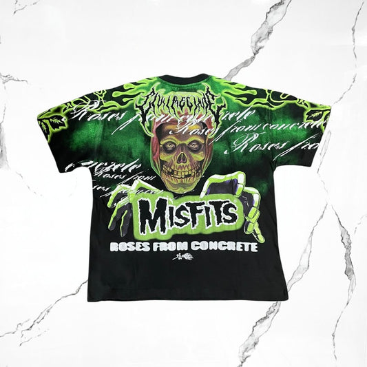Civilregime x Misfits Skull Black Green T-Shirt - Urban Utility