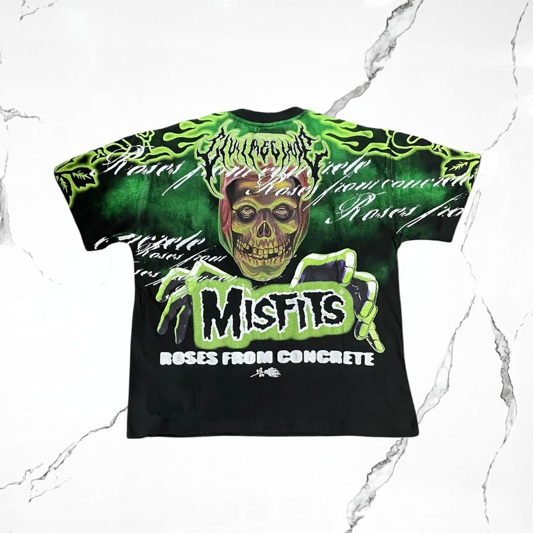 Civilregime x Misfits Skull Black Green T-Shirt - Urban Utility