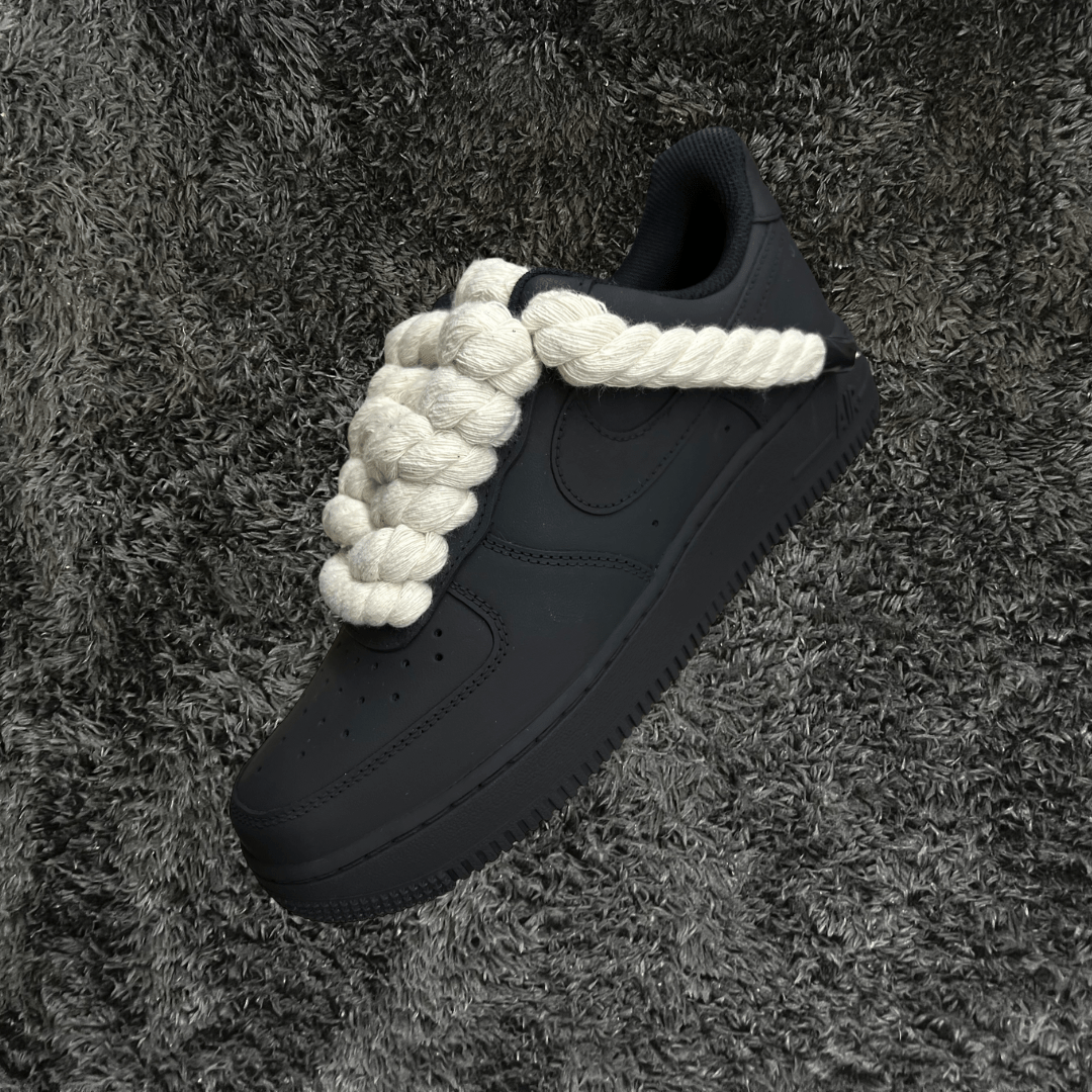 Air Force 1 Rope Matte Black Beige (Custom) - Urban Utility