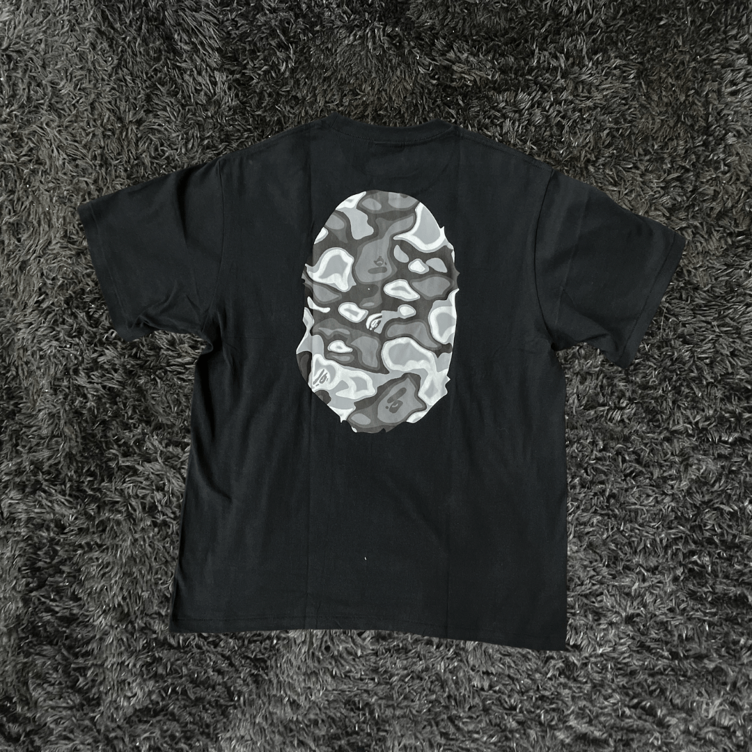 Bape Dot Camo Big Ape Head Black Grey T-Shirt - Urban Utility