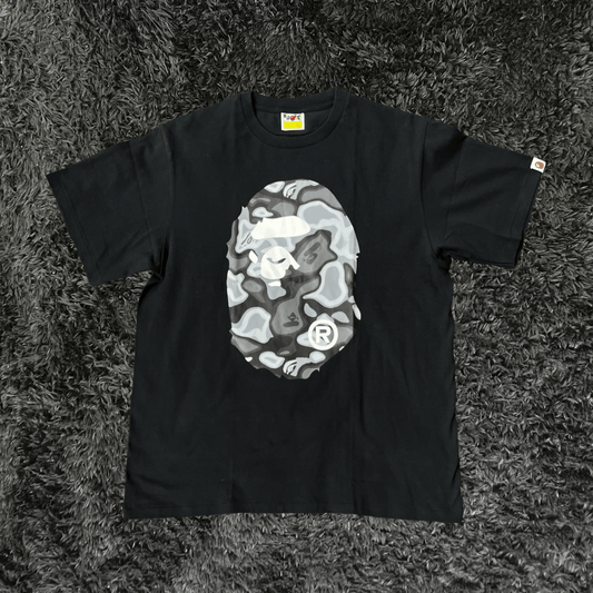 Bape Dot Camo Big Ape Head Black Grey T-Shirt - Urban Utility