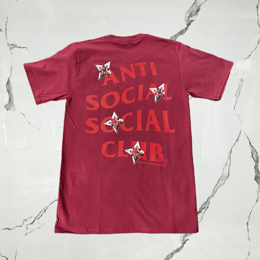Anti Social Social Club Shuriken Burgundy T-shirt - Urban Utility