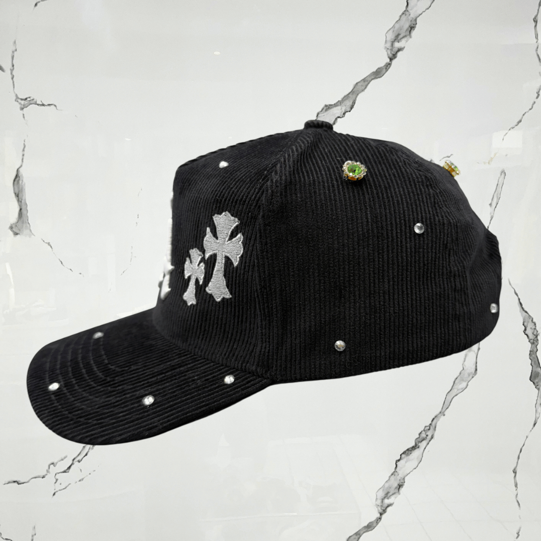 Prevail Crystal LA Cross - Black Corduroy Cap - Urban Utility