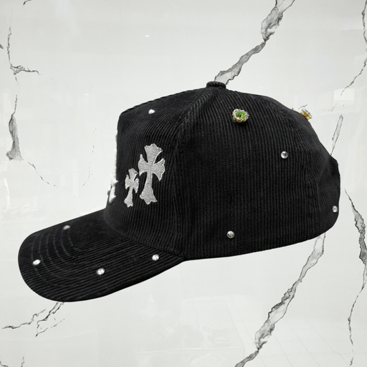 Prevail Crystal LA Cross - Black Corduroy Cap - Urban Utility