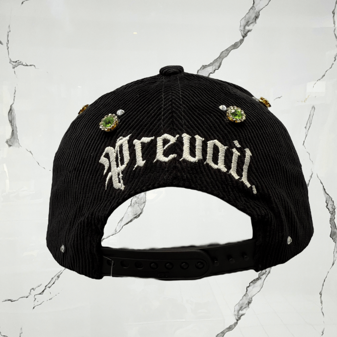 Prevail Crystal LA Cross - Black Corduroy Cap - Urban Utility