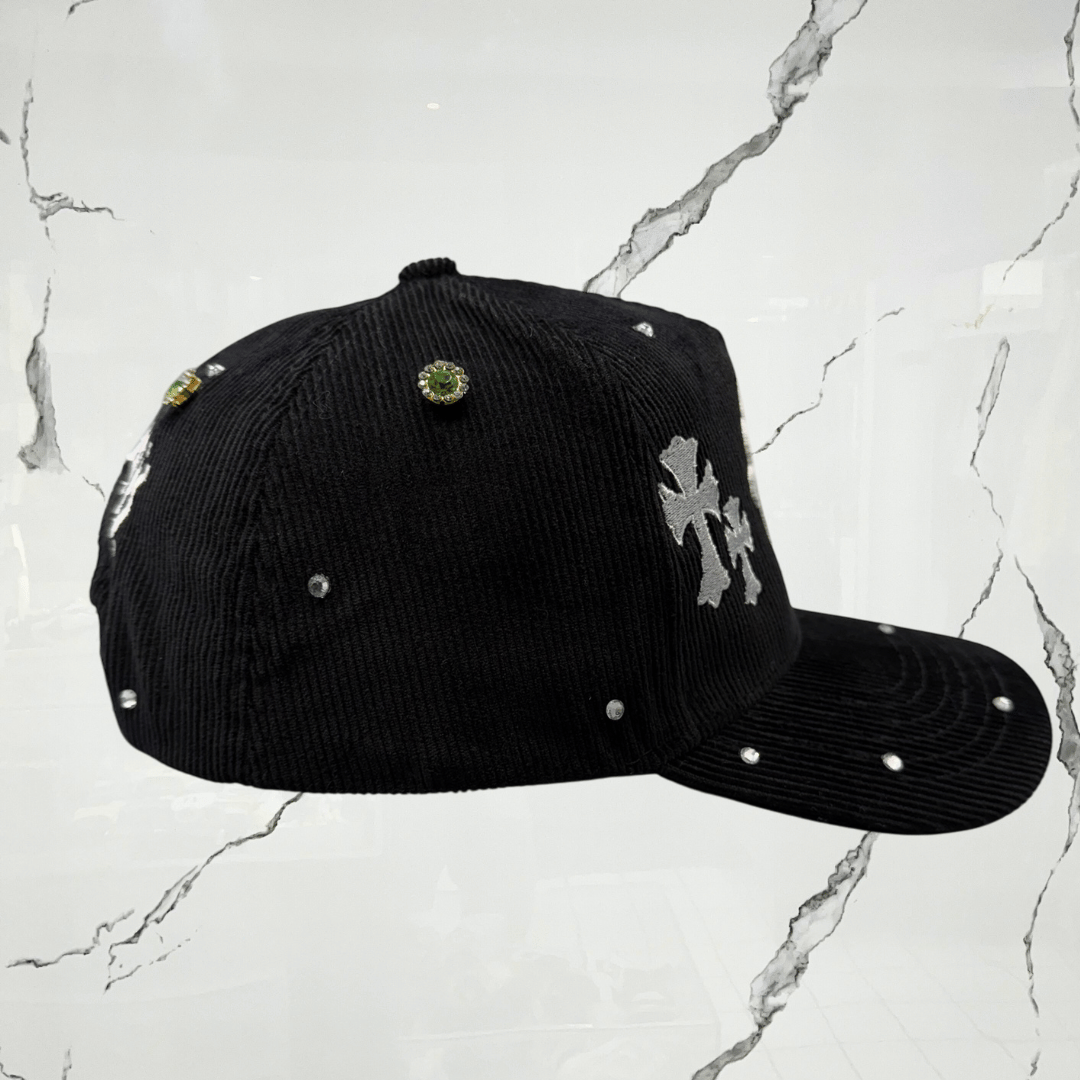 Prevail Crystal LA Cross - Black Corduroy Cap - Urban Utility